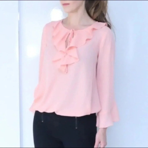 Max Studio pink ruffle top - Picture 1 of 8